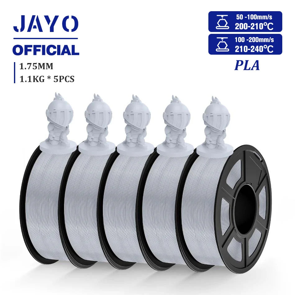 JAYO PLA Filament 1.75MM 5 Rolls/set 3D Printer Filament PLA For FDM 3D Printers Neatly Wound 3D Printing Filament Macaron Color