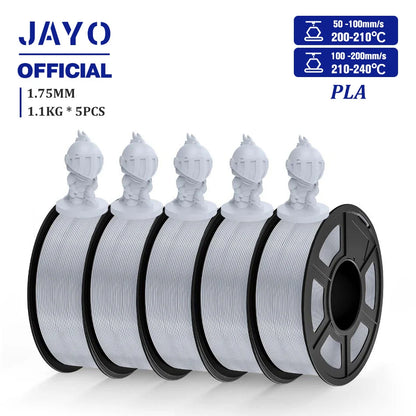 JAYO PLA Filament 1.75MM 5 Rolls/set 3D Printer Filament PLA For FDM 3D Printers Neatly Wound 3D Printing Filament Macaron Color
