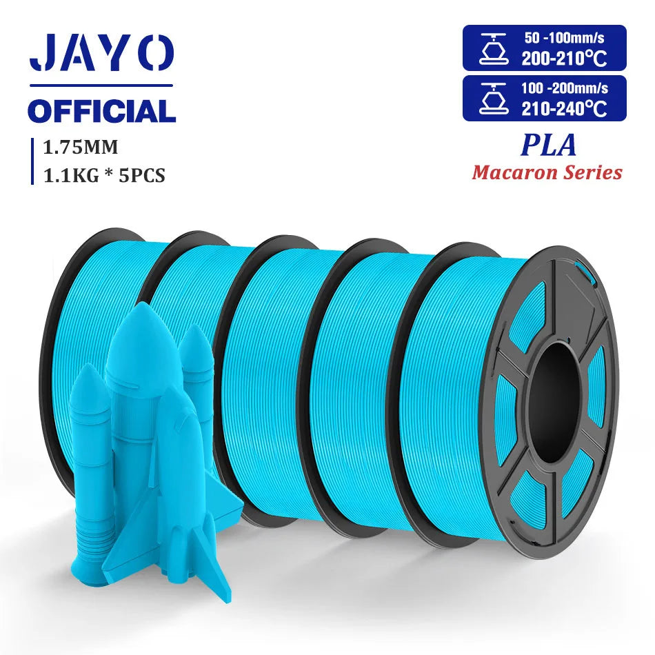 JAYO PLA Filament 1.75MM 5 Rolls/set 3D Printer Filament PLA For FDM 3D Printers Neatly Wound 3D Printing Filament Macaron Color