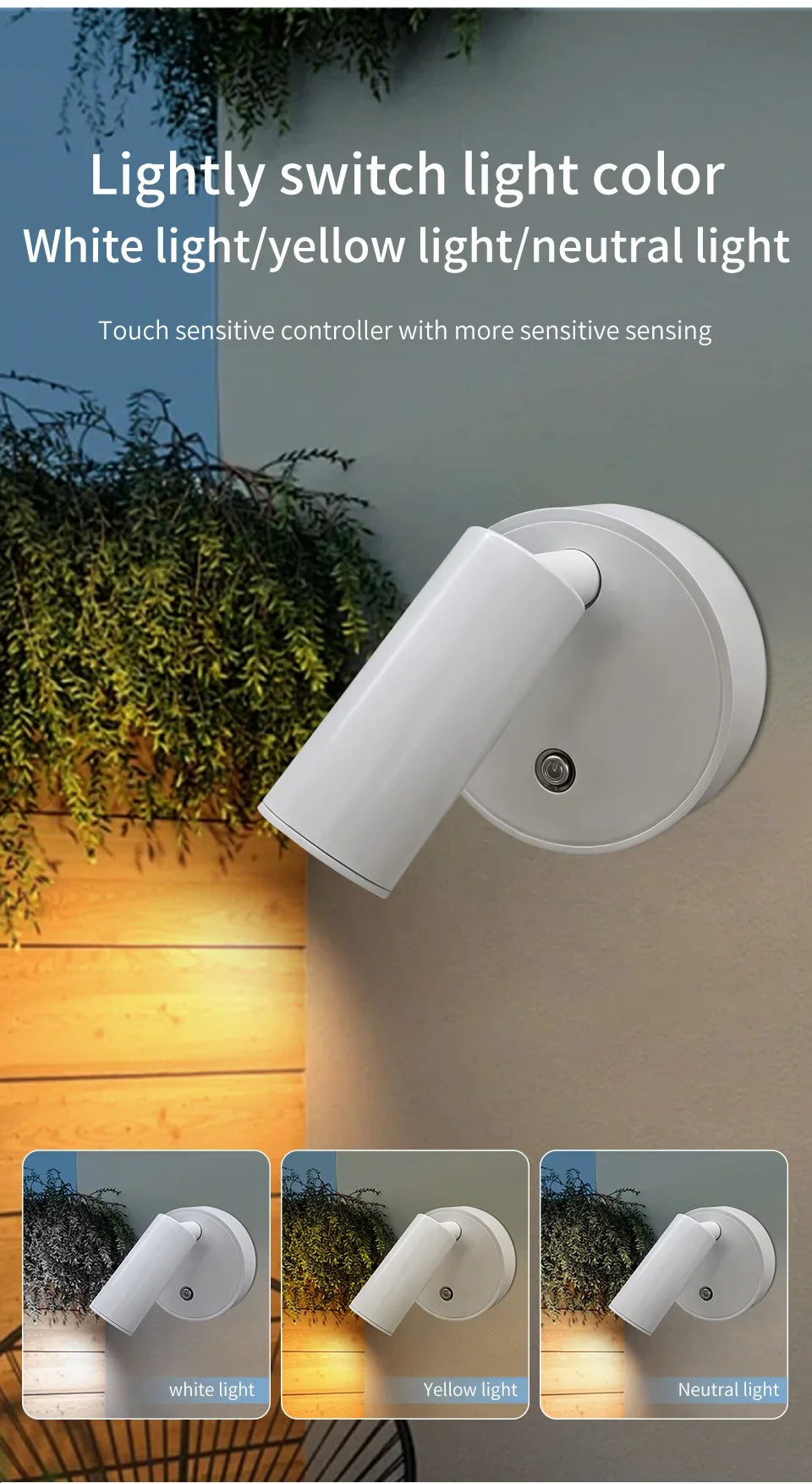LED Wireless Spotlight Type-C Rechargeable Magnetic Wall Lamp
