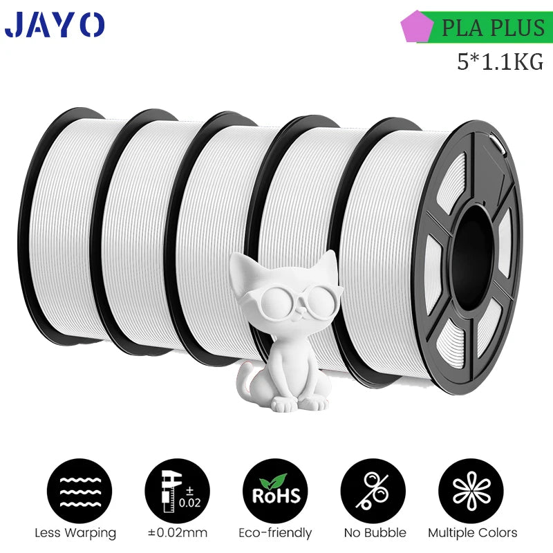 JAYO 5Rolls PLA/PLA Plus/petg/ABS/TPU/PLA meta/PLAYG/HS-PLA 3D Printer Filament 1.75mm FDM 3D Printer Materials for 3D Printer