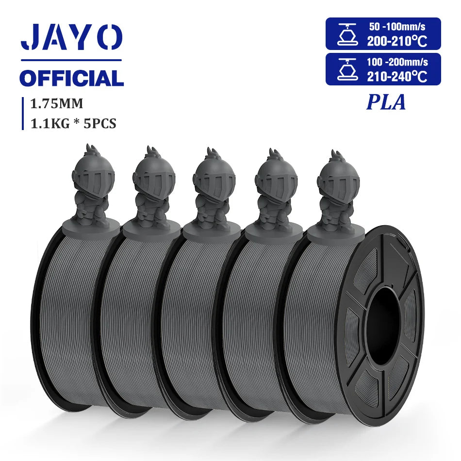 JAYO PLA Filament 1.75MM 5 Rolls/set 3D Printer Filament PLA For FDM 3D Printers Neatly Wound 3D Printing Filament Macaron Color