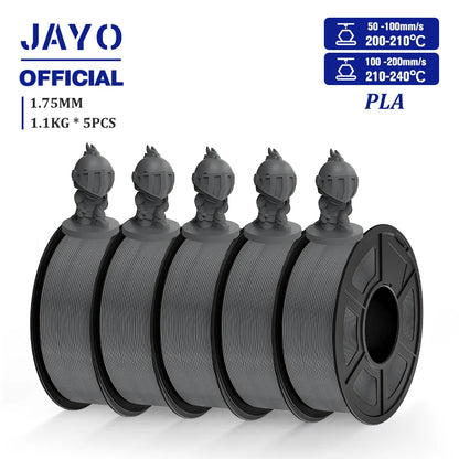 JAYO PLA Filament 1.75MM 5 Rolls/set 3D Printer Filament PLA For FDM 3D Printers Neatly Wound 3D Printing Filament Macaron Color