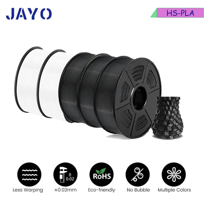 JAYO 5Rolls PLA/PLA Plus/petg/ABS/TPU/PLA meta/PLAYG/HS-PLA 3D Printer Filament 1.75mm FDM 3D Printer Materials for 3D Printer
