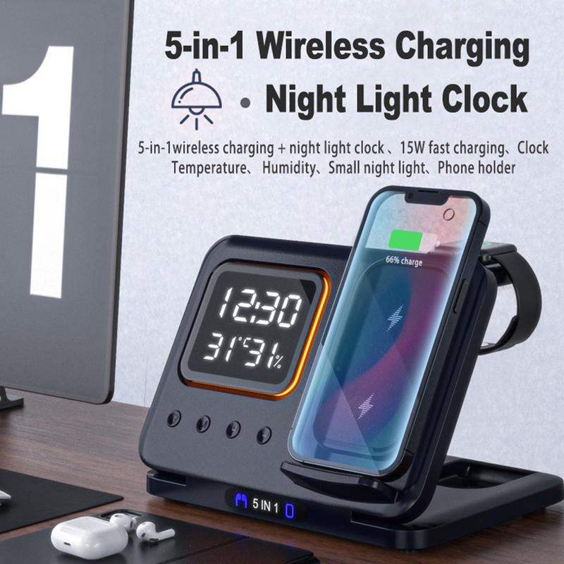Alarm Clock Fast Charging Dock Station